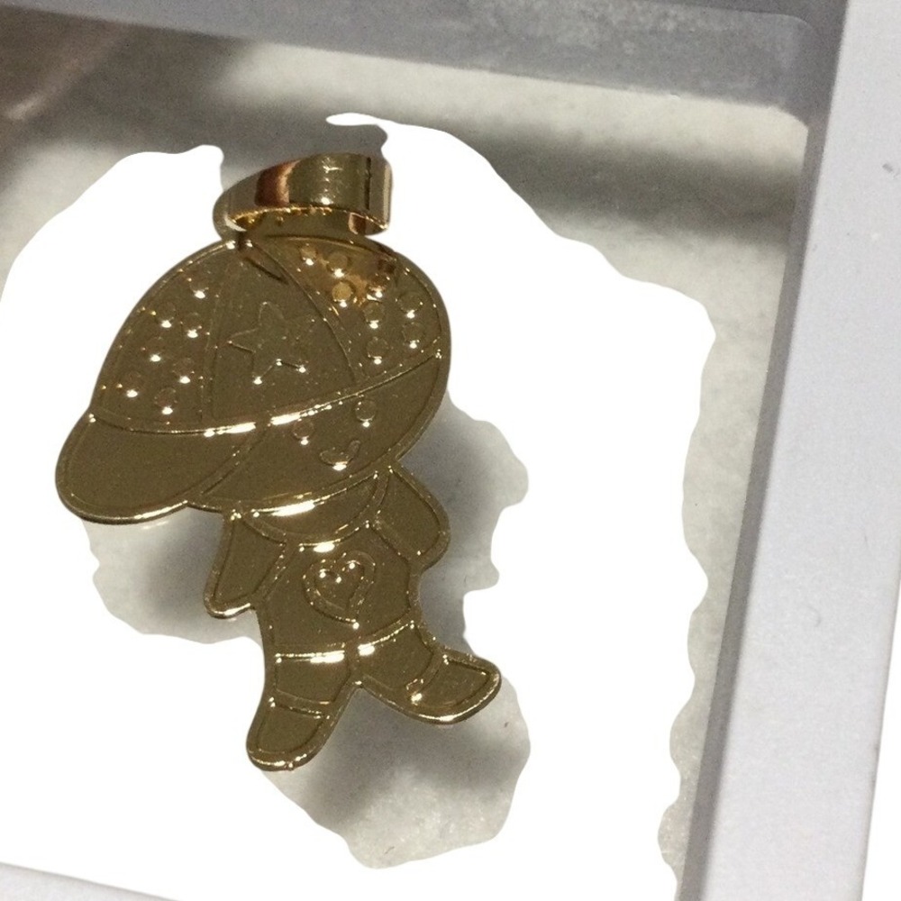 Gold Laminated Tone Astro Boy Pendant Charm‎ Necklace Cartoon Character Jewelry